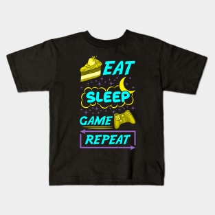 Gamer Eat Sleep Game Repeat Anime Kawaii Gaming Kids T-Shirt